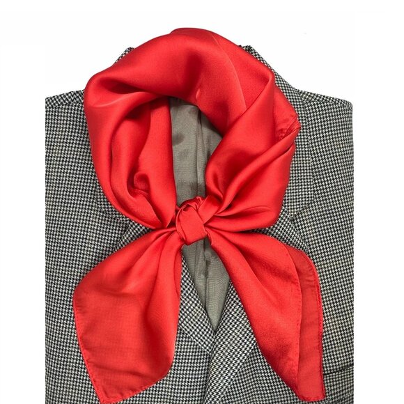 ✨✨Elegant Square Silky Scarf Bandana RED Headwear Solid Soft Versatile Shawl New - Picture 1 of 6